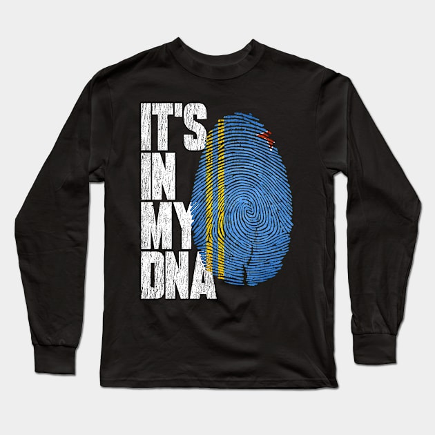 It's In My DNA Aruban Shirt Proud Hispanic Gift Aruba Flag Long Sleeve T-Shirt by heart teeshirt